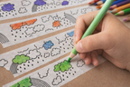 Colouring in rainbow and clouds tape